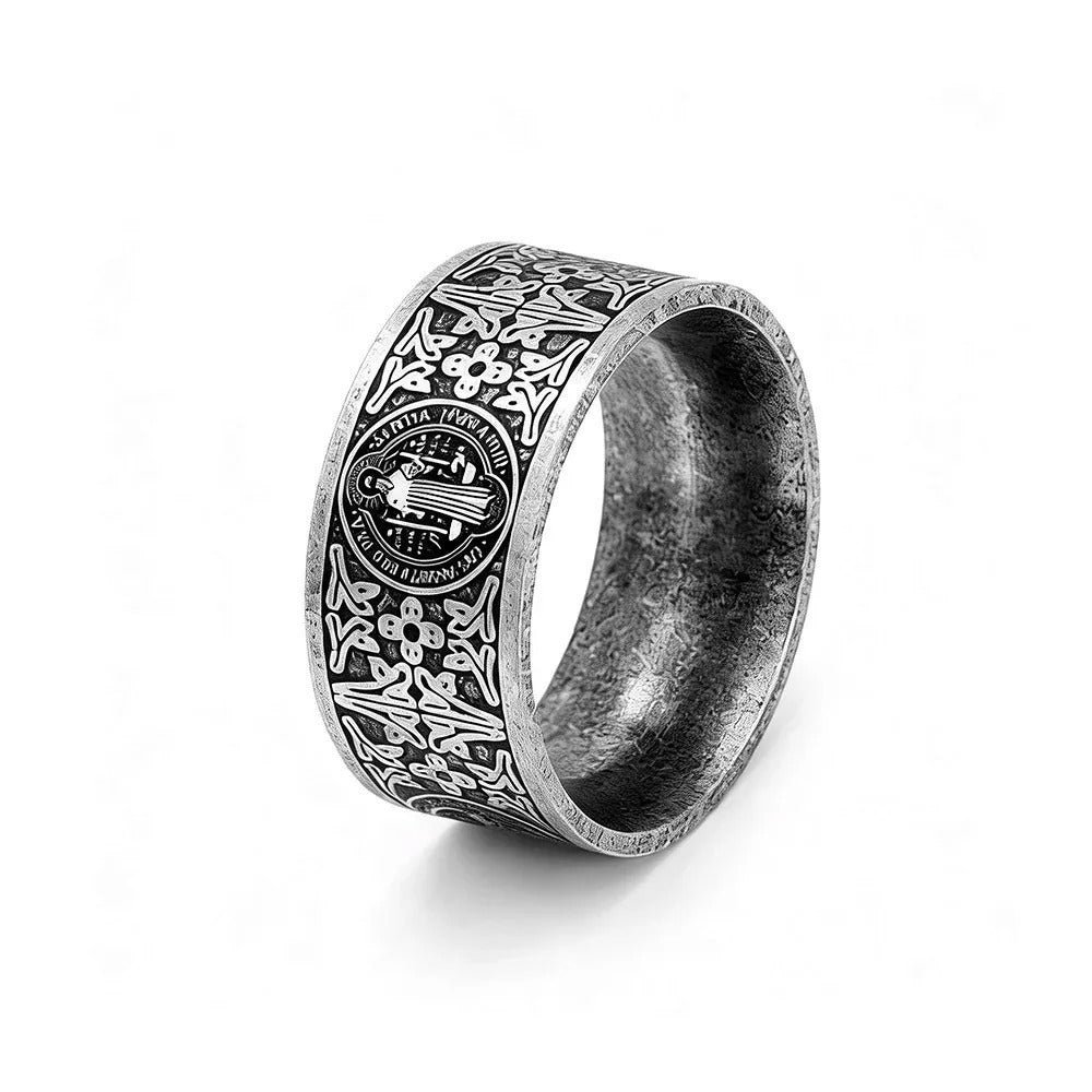 Vintage Cross Stainless Steel Men's Ring