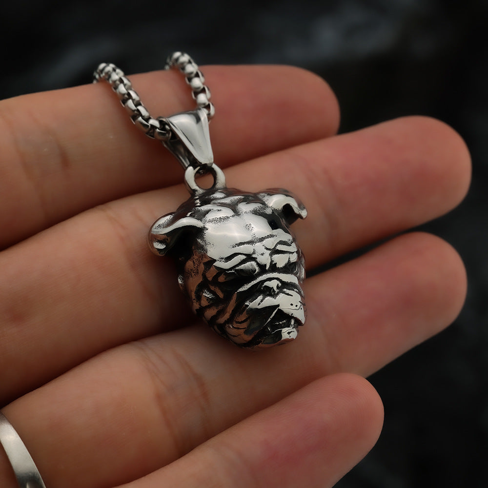Planderful Everyday Genie Dog Pendant Necklace Durable Titanium Steel Hip Hop Style For Men