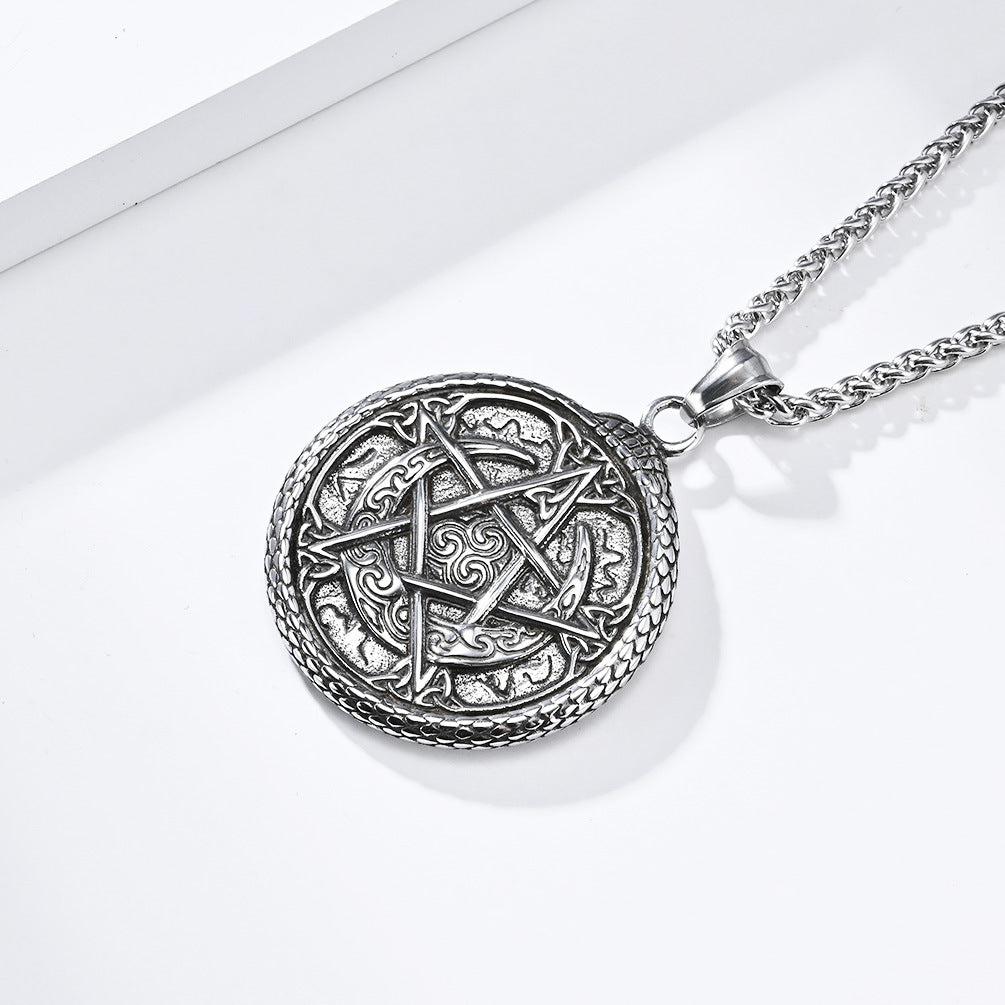 Nordic Vikings Retro Style Tree of Life Snake Necklace