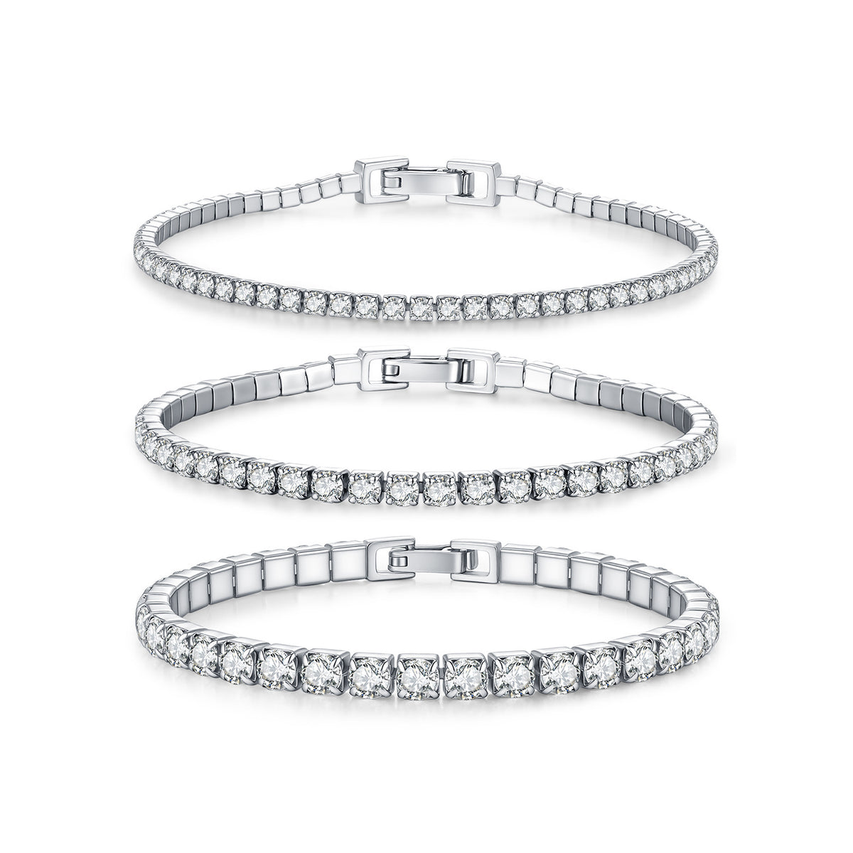 925 Sterling Silver Tennis Zircon Bracelet