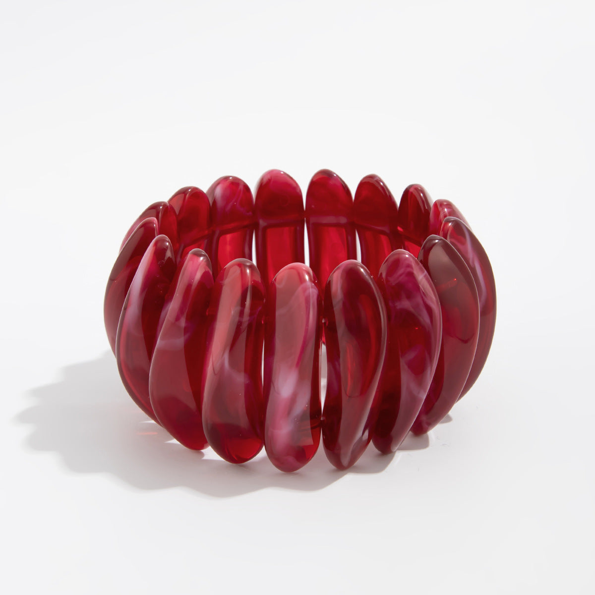 Retro Exaggerated Red Smudged Tire Wide Bracelet C-Shaped Bracelet