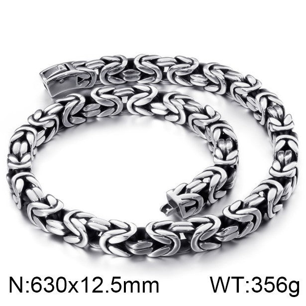 Planderful Men Titanium Steel Necklace Retro Imperial Chain