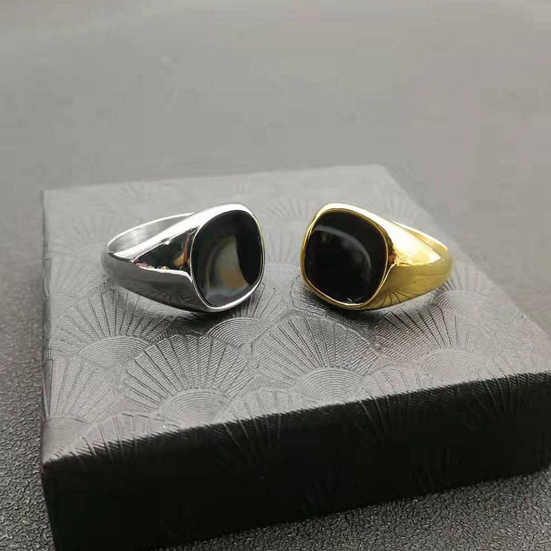 Stainless Steel Gold Plated Epoxy Glossy Ring Unisex By Planderful Everyday Genie For Men And Women