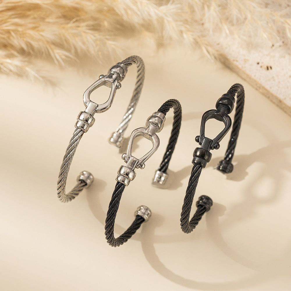 Planderful Titanium Steel Bracelet For Women Opening Design Versatile Durable Everyday Fashion Accessory