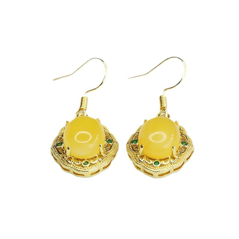 Beeswax Amber Openwork Drop Earrings