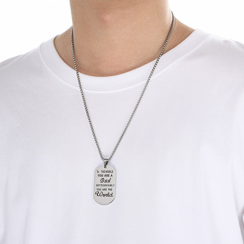Planderful Stainless Steel Dad Pendant Personalized Gift