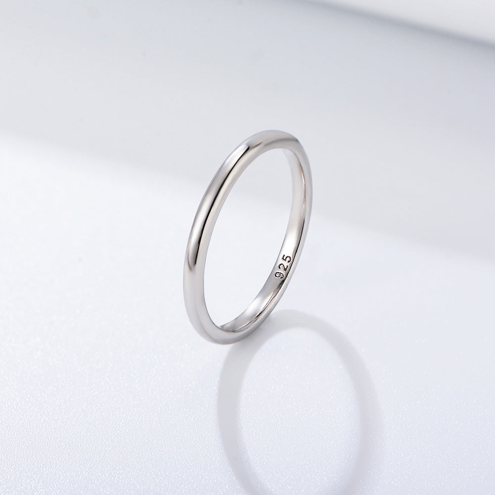 Plain Ring, Sterling Silver Plated 14k Gold, Korean Minimalist Fine Tail Ring, Smooth