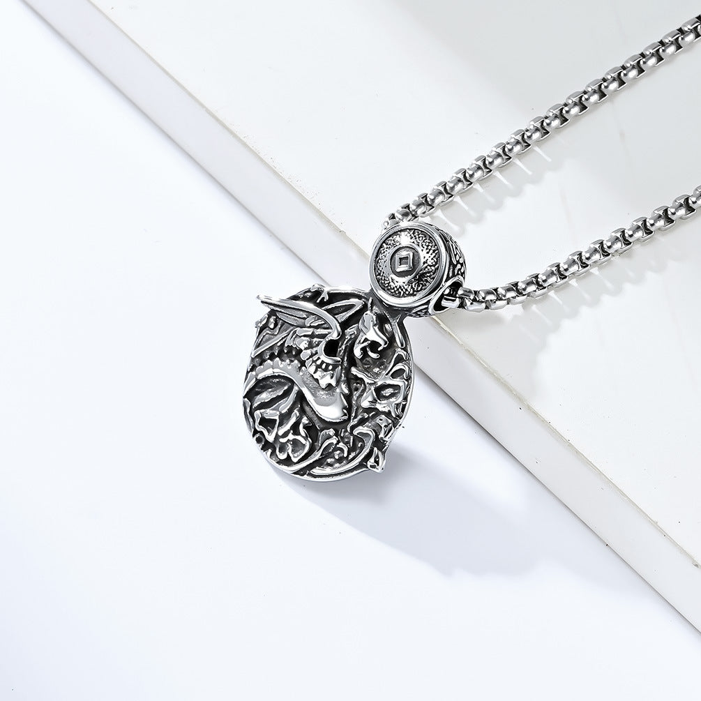 Amazon Retro Nordic Vikings Celtic Dragon Necklace for Men