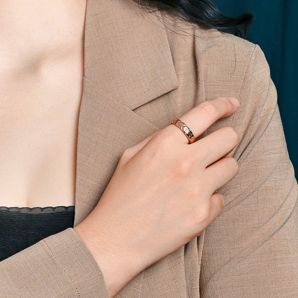 Planderful Everyday Genie Rhombus Tulip Titanium Steel Ring For Women Light Luxury Gold Plated