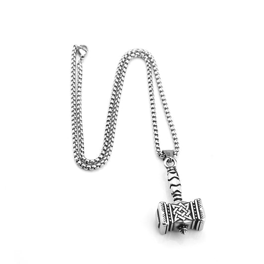 New European and American Trend Jewelry Titanium Steel Punk Men's Necklace Quake Pendant for Men