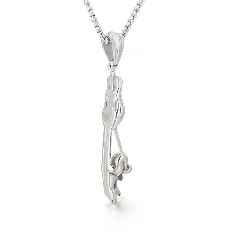 Men's Titanium Steel Cheetah Pendant - European & American Fashion