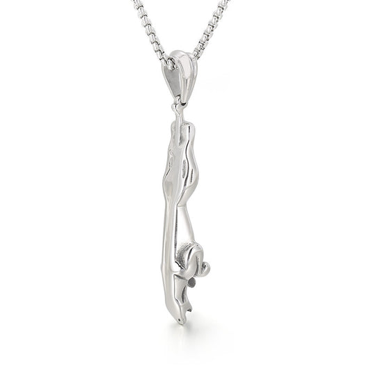 Men's Titanium Steel Cheetah Pendant - European & American Fashion