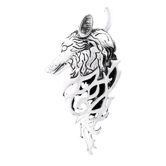 Nordic Viking Wolf Head Pendant in Titanium Steel - Personalized Stainless Steel Accessories for Men