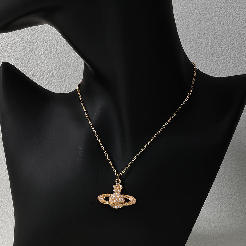 Chic Metal Planet Pendant Necklaces by Planderful - Vienna Verve Collection