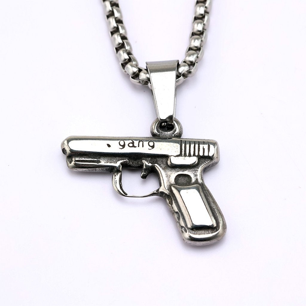 Vintage Stainless Steel Pendant Necklace