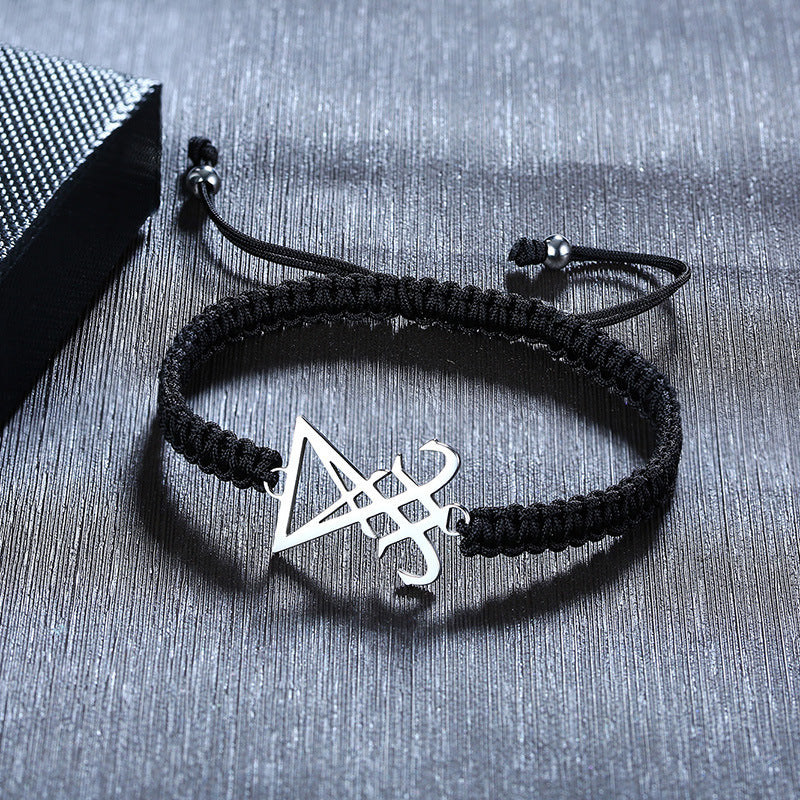 Adjustable Anka Titanium Steel Cross Nylon Rope Bracelet Red Black Braided Rope Bracelet for Men