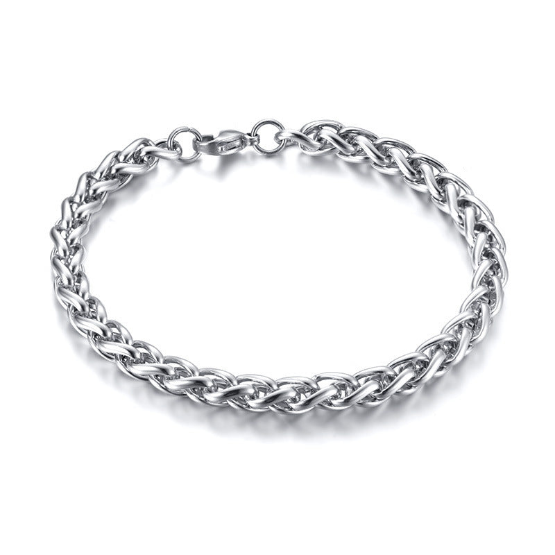Stainless Steel Flower Basket Chain Men's Fashion Bracelet