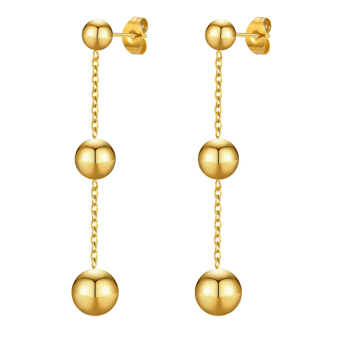 Modern Gold-Tone Stainless Steel Earrings
