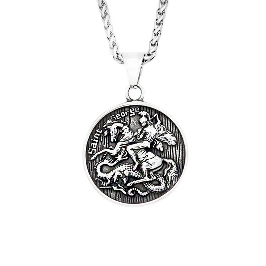 Planderful Mens Pendant Necklace Bold Stainless Steel Personalized Hip Hop Round Pendant For Men