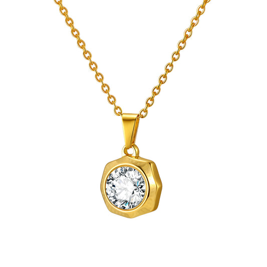 Zircon Geometric Stainless Steel Pendant for Women