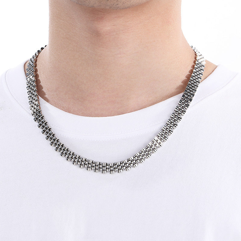 Planderful Glossy Hip Hop 10mm Five Row Chain For Men
