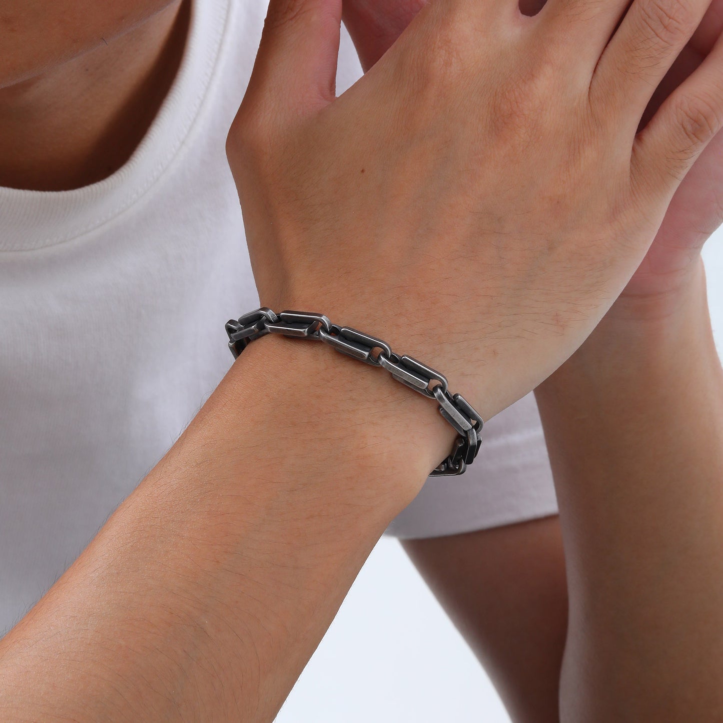 Hip Hop Stainless Steel Handmade Chain Bracelet for Men