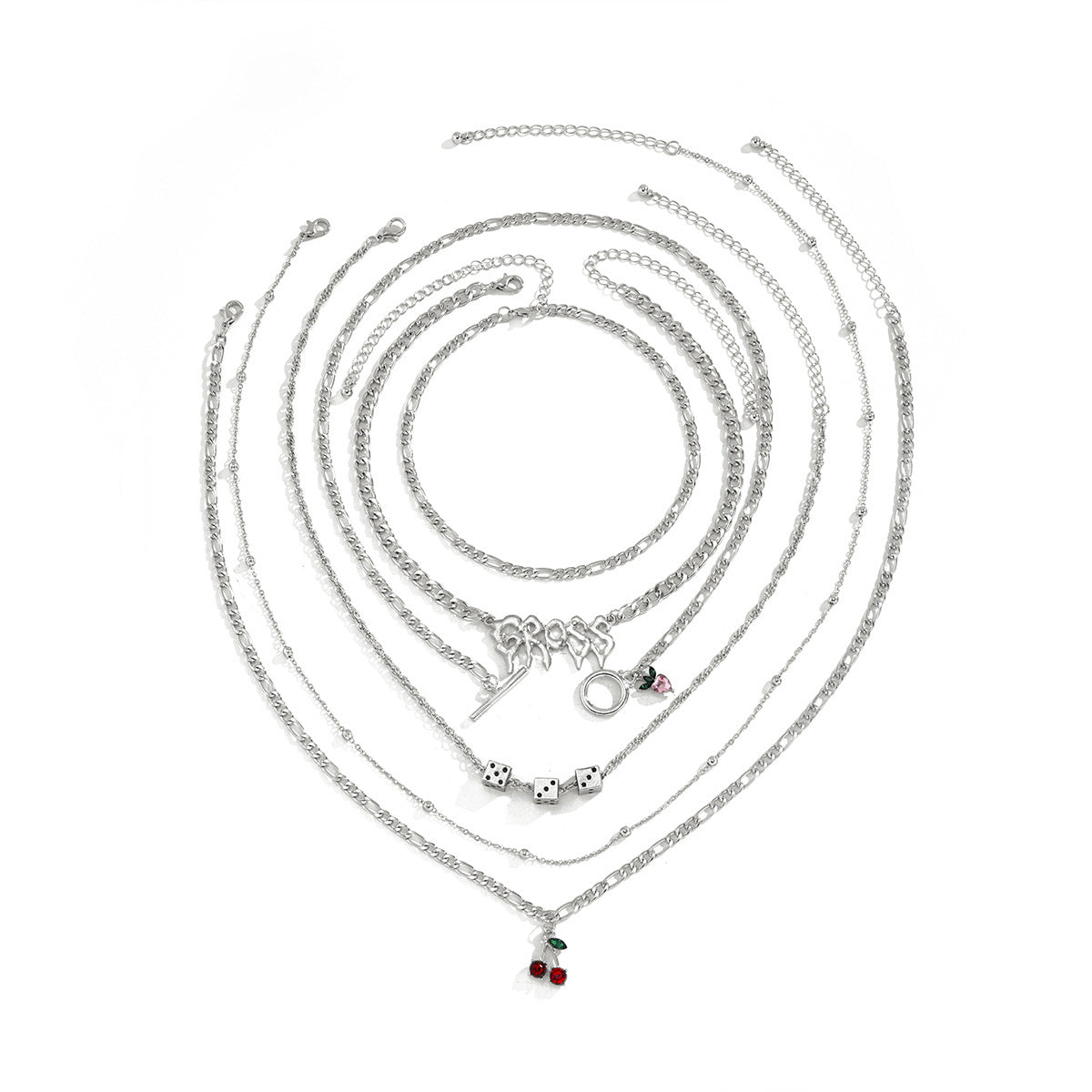 Planderful Vienna Verve Letter Dice Necklace For Women With Colorful Fruit Zircon Set Elegant Statement