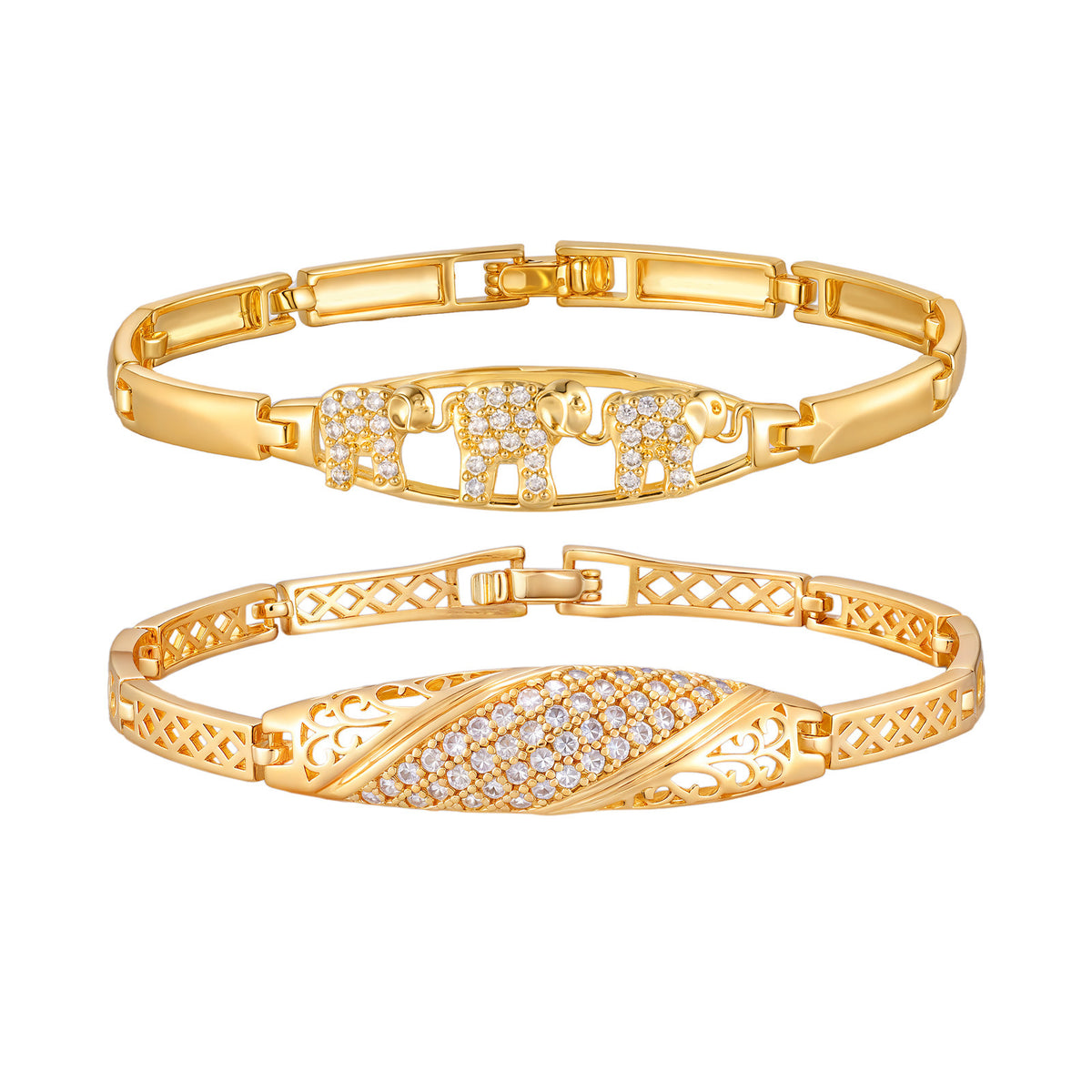 Delicate Zircon Copper Bracelet Collection