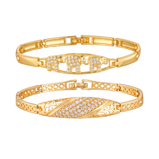 Delicate Zircon Copper Bracelet Collection