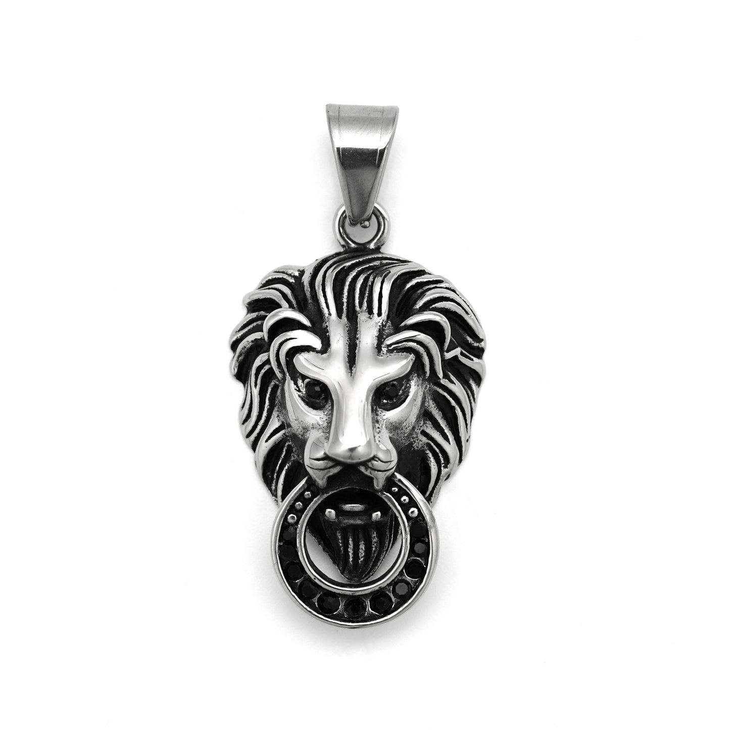 Steel Necklace – Statement Lion Head Pendant