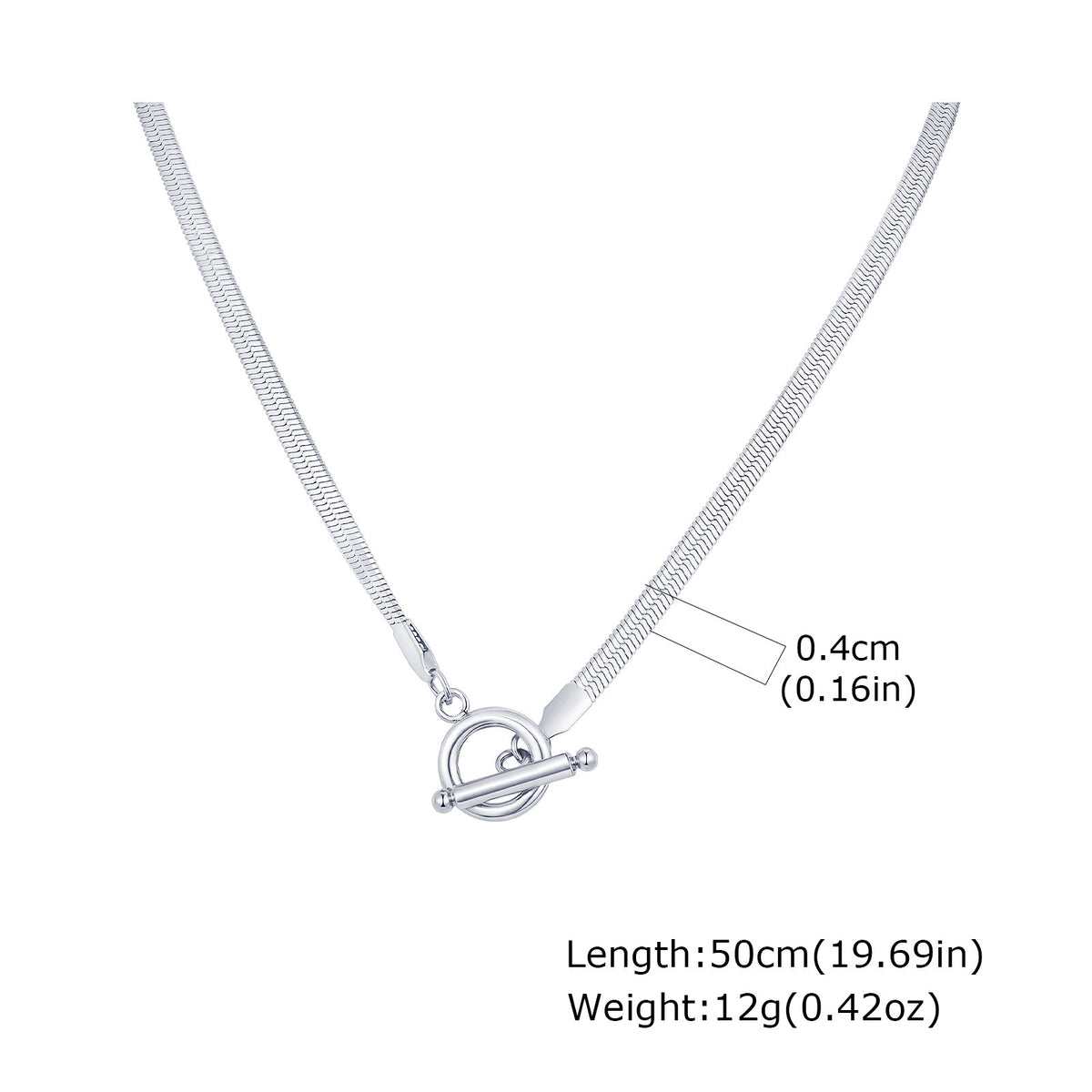 Stainless Steel Toggle Clasp 4mm Wide Blade Chain Necklace Men's