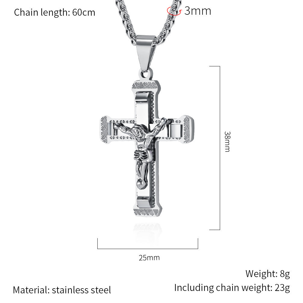 Planderful Everyday Genie Cross Necklace For Men Unisex Fashion Pendant With Protective Symbol