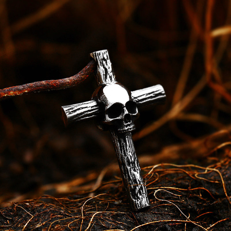 Punk-Inspired Skull Pendant in Titanium Steel for Men - Wholesale Cross Jewelry