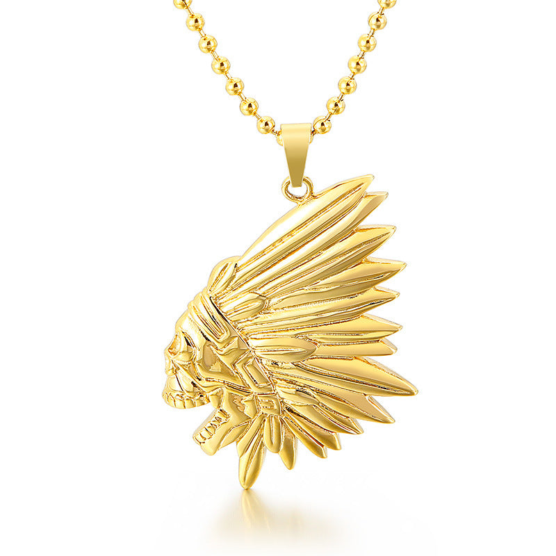 Stylish Customized Titanium Steel Men's Necklace in Gold