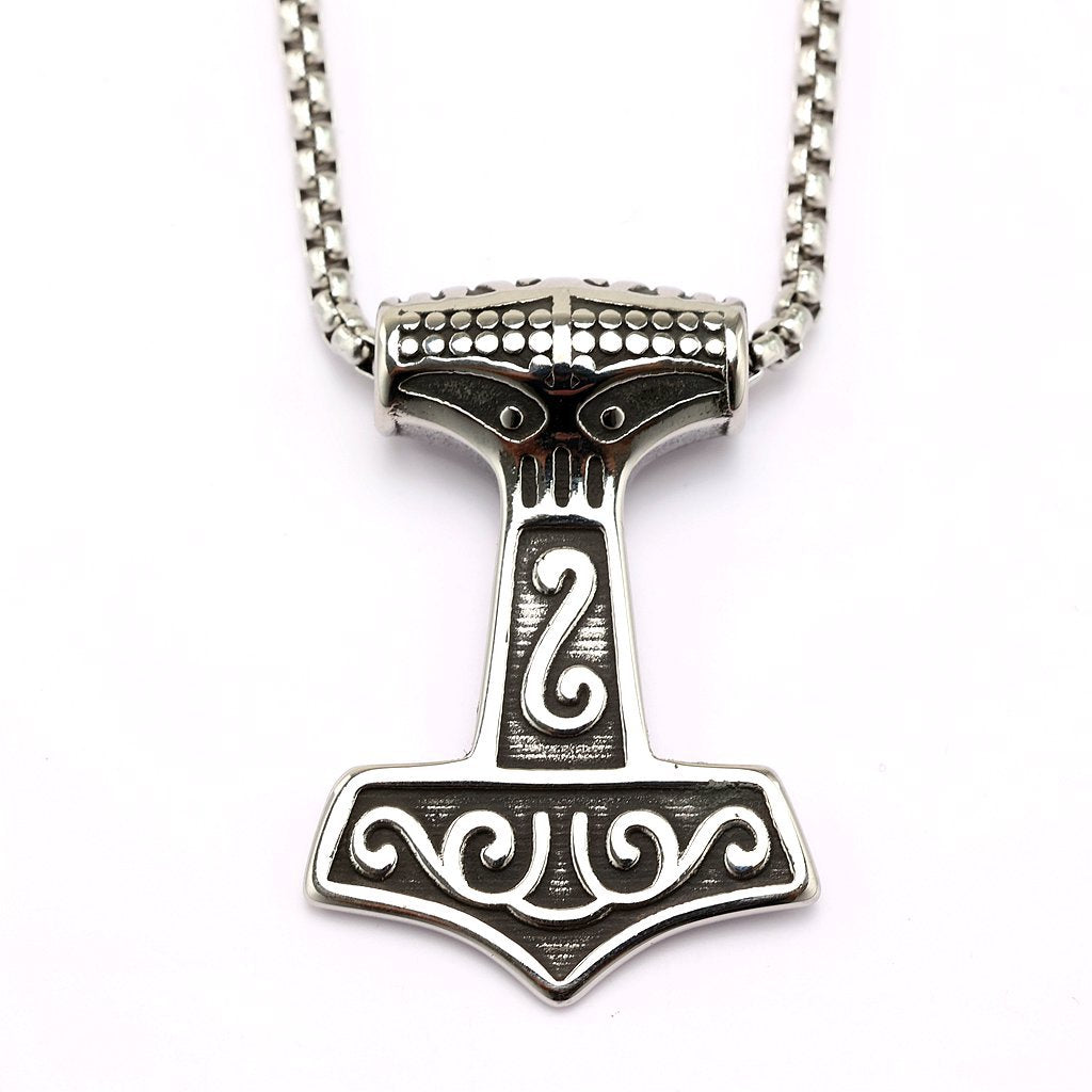 Viking Necklace For Men Nordic Stainless Steel Double Sided Pendant Planderful Norse Legacy