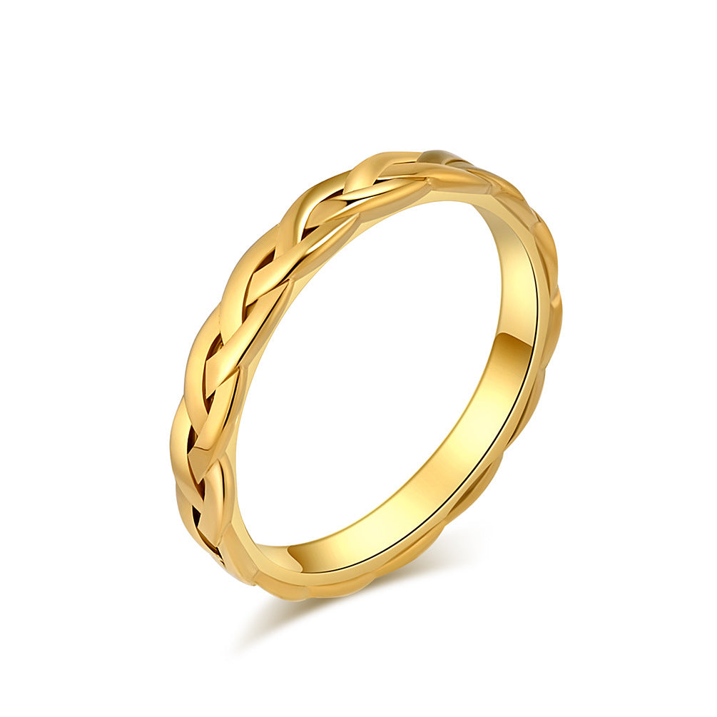 European and American Light Luxury Woven Chain Ring