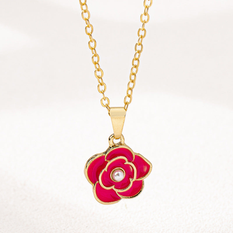 Planderful Vienna Verve Necklace – Stylish Metal Camellia Design