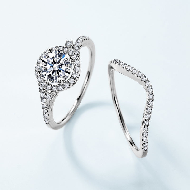 Planderful Stackable Moissanite Sterling Silver Ring – 6.5 × 6.5 mm, 1 ct – Style 2