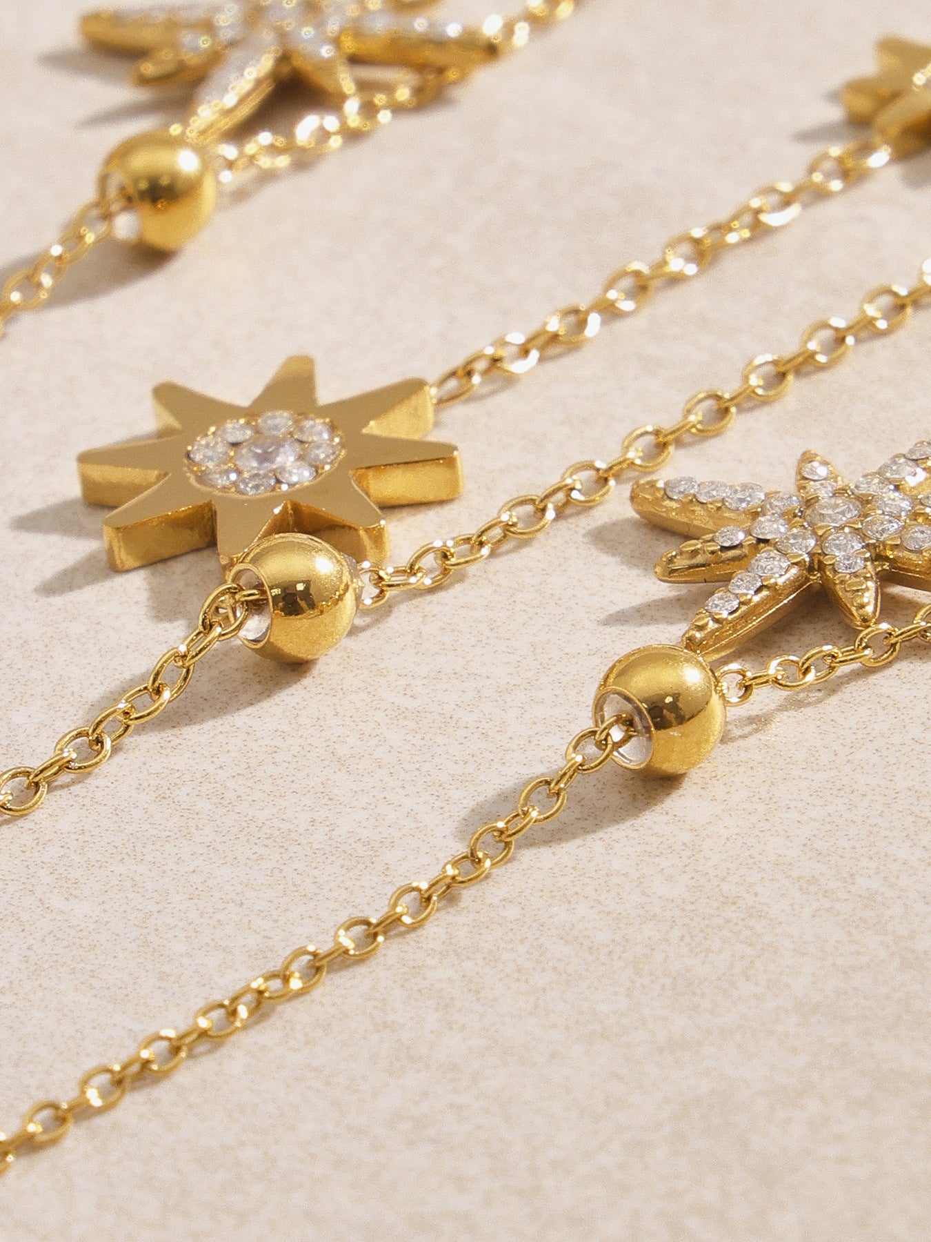 Planderful Zircon Fringe Necklace Stainless Steel For Girls