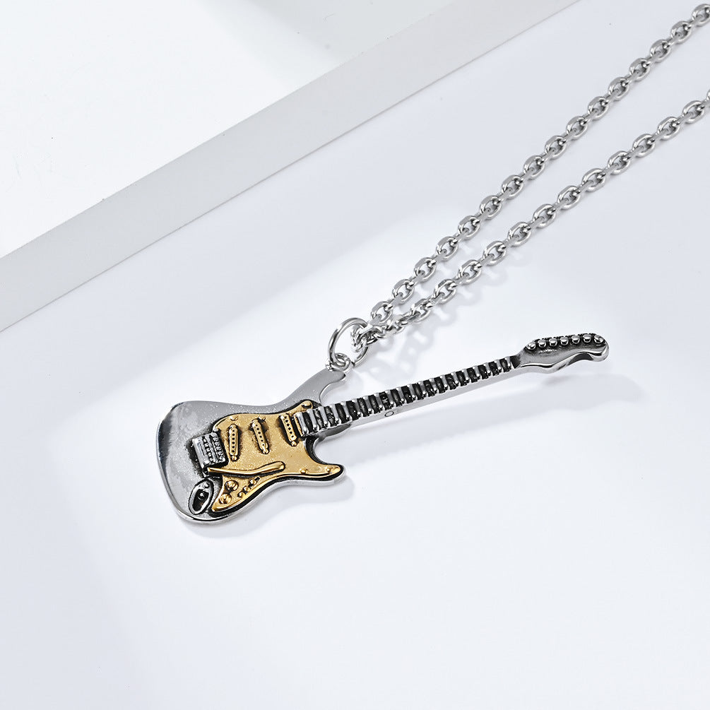 Cross-Border Niche Personalized Guitar Necklace for Men