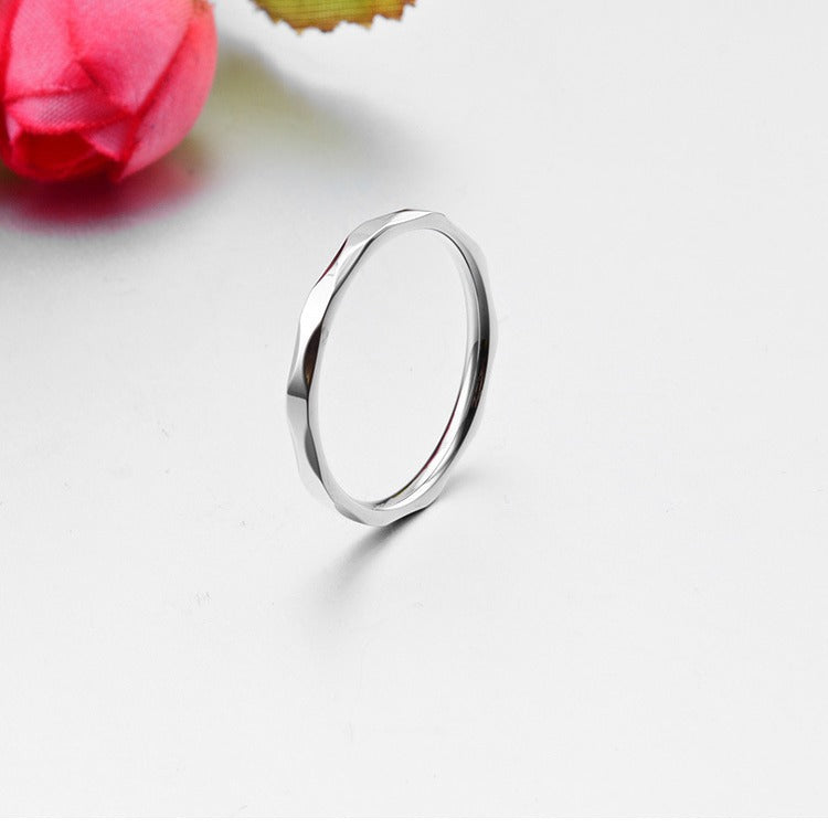 Planderful Titanium Steel Ring For Women 2mm Rhombus Minimalist Everyday Jewelry Essentials