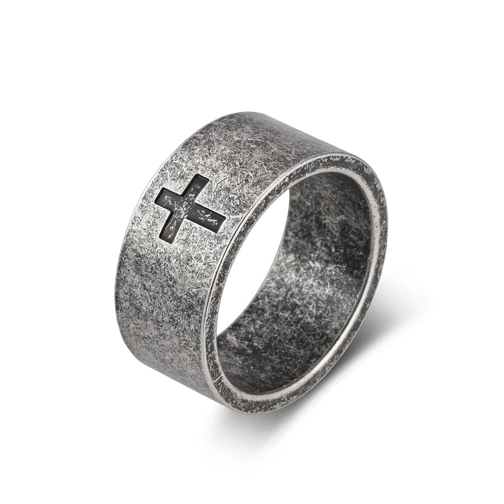 Vintage Cross Stainless Steel Men's Ring