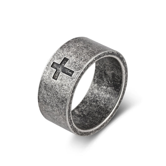 Vintage Cross Stainless Steel Men's Ring