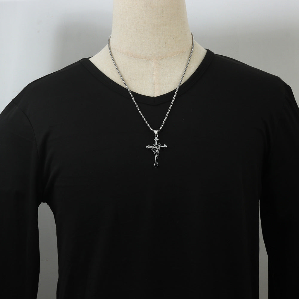 European And American Stainless Steel Constellation Cross Pendant