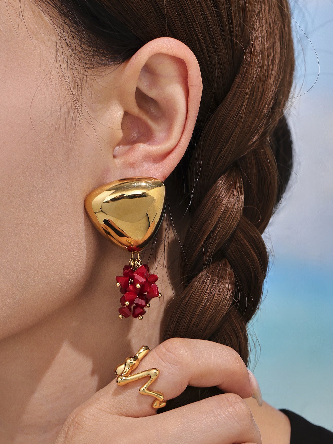 Planderful Geometric Tassel Stained Glass Earrings Women