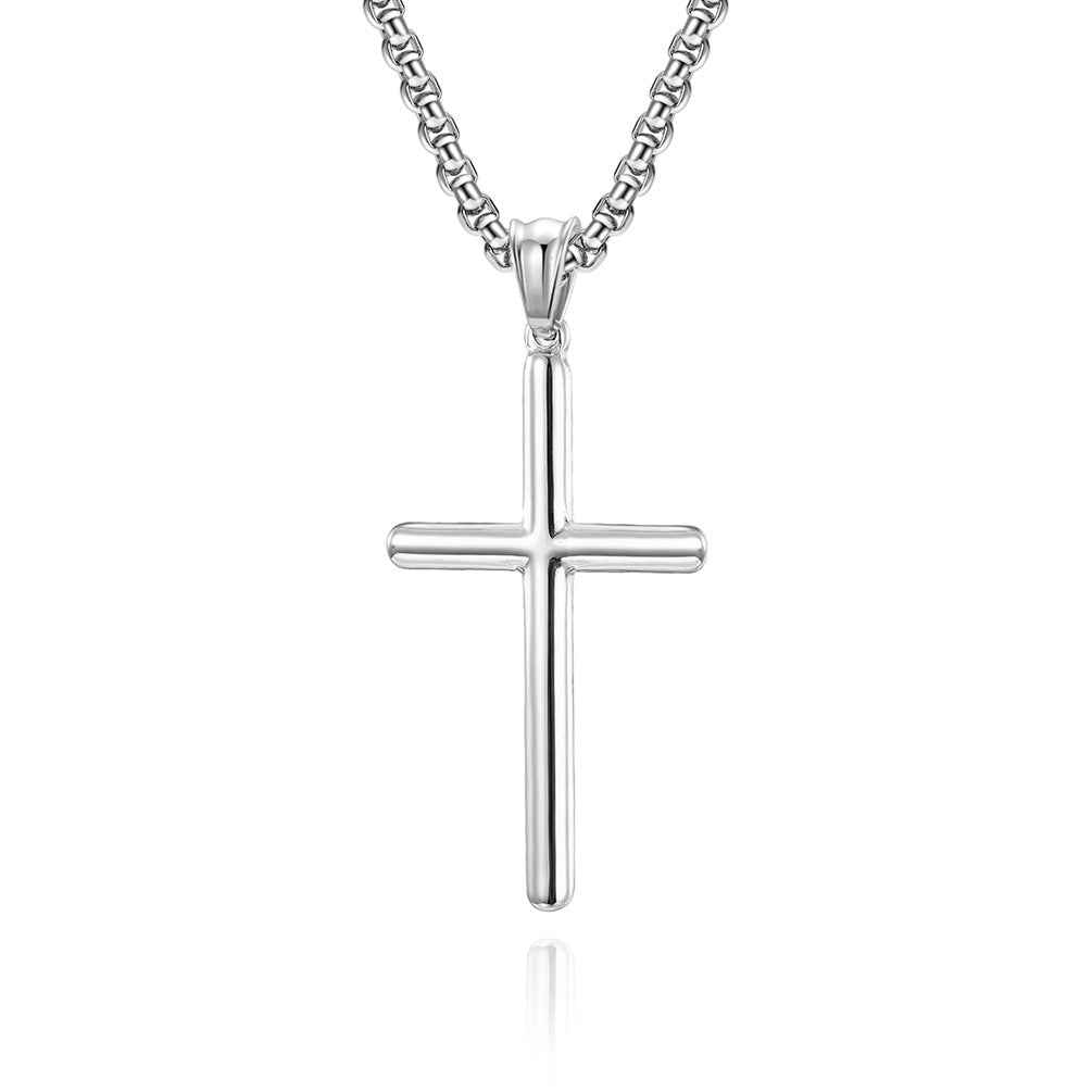 Cold Neutral European and American Titanium Steel Cross Necklace