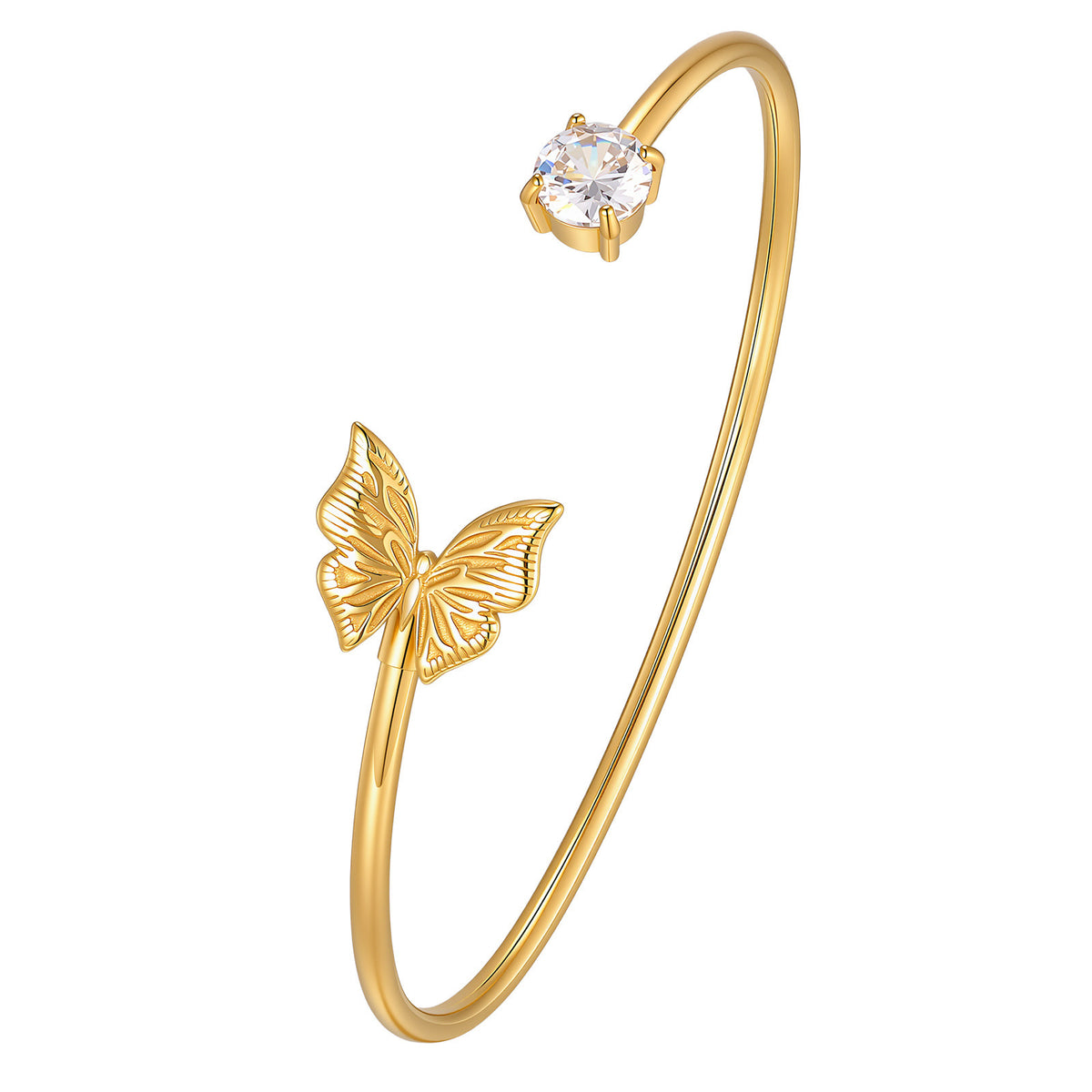 Butterfly Zircon Adjustable Vintage Stainless Steel Bracelet Unisex