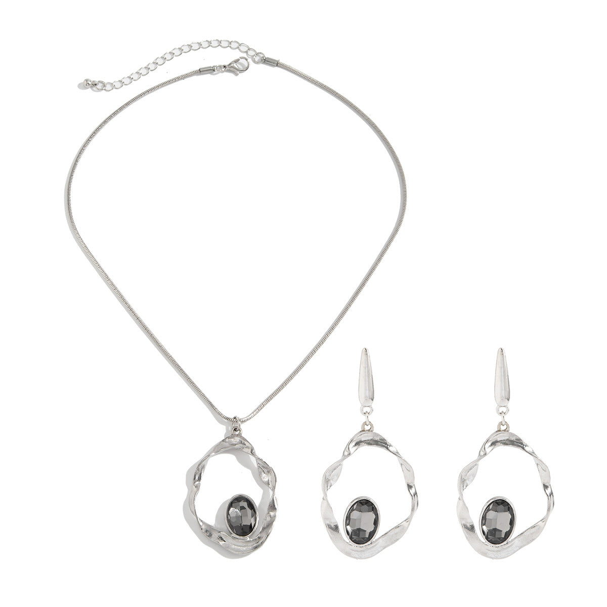Wavy Ring Crystal-Style Jewelry Set