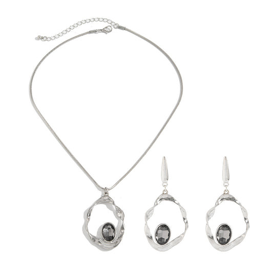 Wavy Ring Crystal-Style Jewelry Set