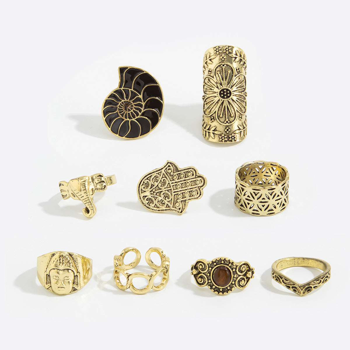 Medieval Ring With Retro Geometric Design For Bold Statement Fashion Lovers By Planderful Vienna Verve
